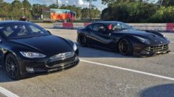 Tesla Model S vs Ferrari F12 Drag Racing