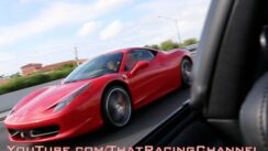 Ferrari 458 Challenges Turbo Supra on the Highway