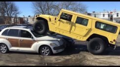 Crushing a Chrysler PT Cruiser with a Hummer