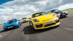 Porsche Cayman GT4 vs BMW M4 vs BMW i8 vs Lexus RC F Drag Race
