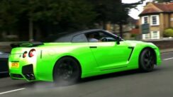 Supercars Leaving a Car Show in Style: Burnouts, Powerslides and More